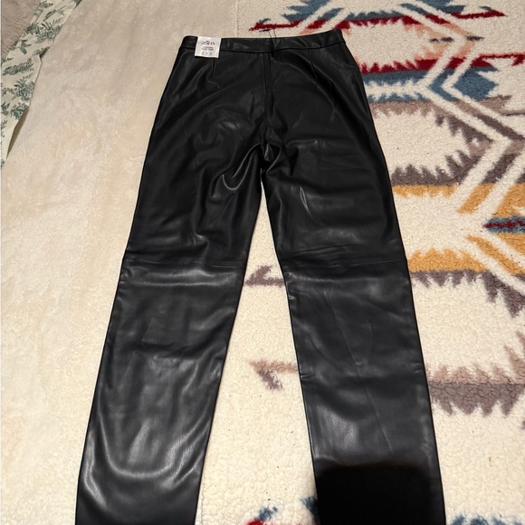 ZARA Black Faux Leather Pants size Medium - Picture 2 of 4